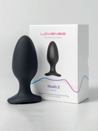 Lovense Hush 2 - Анальная смарт-вибропробка, размер L, 15х5.7 см - sex-shop.ua